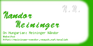 nandor meininger business card